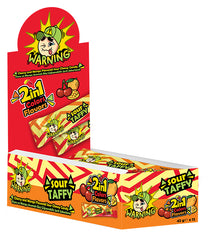 Warning Sour Taffy – Vişne & Mango Aromalı Ekşi Çiğnenebilir Şeker 12’li Paket