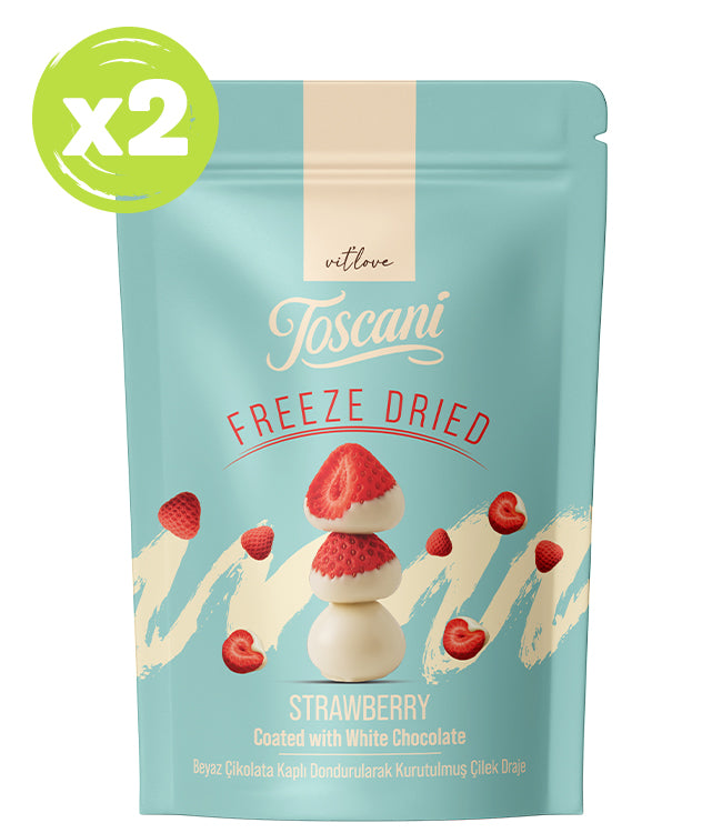 Toscani Beyaz Çikolata Kaplı Çilek 2’li Paket 2 x 60gr