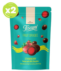 Toscani Sütlü Çikolata Kaplı Çilek Aromalı Meyve Draje 2 x 60gr