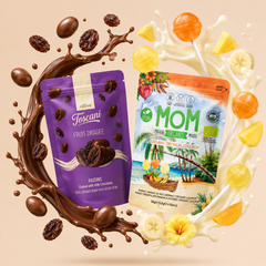 MOM Organic Tropical Lollipop & Toscani Çikolata Kaplı Kuru Üzüm – Lezzet Paketi