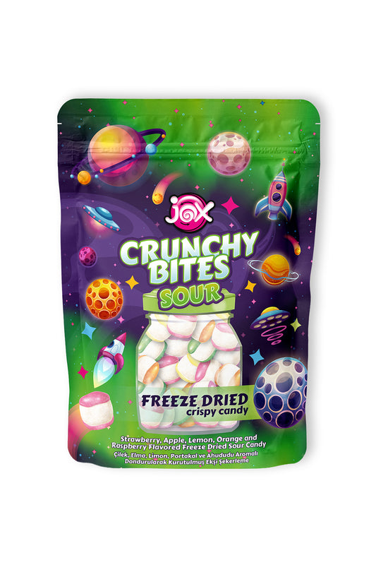 Jox Crunchy Bites Ekşi Freeze Dried Meyve Aromalı Şekerleme, 50gr