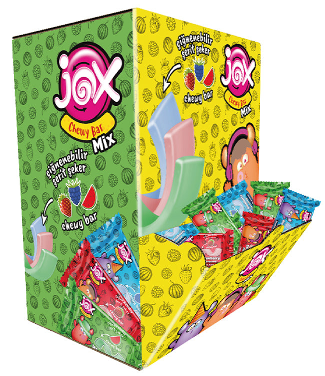 JOX Chewy Bar Mix – Karışık Meyve Aromalı Çiğnenebilir Şekerleme , 6g X 200