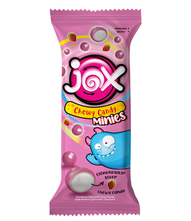 JOX Chewy Candy Minnies – Çilek Aromalı Çiğnenebilir Şekerleme 10gr X 24