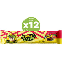Warning Sour Taffy – Çilek &amp; Limon Aromalı Ekşi Çiğnenebilir Şeker 12’li Paket