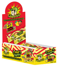 Warning Sour Taffy – Çilek &amp; Limon Aromalı Ekşi Çiğnenebilir Şeker 12’li Paket