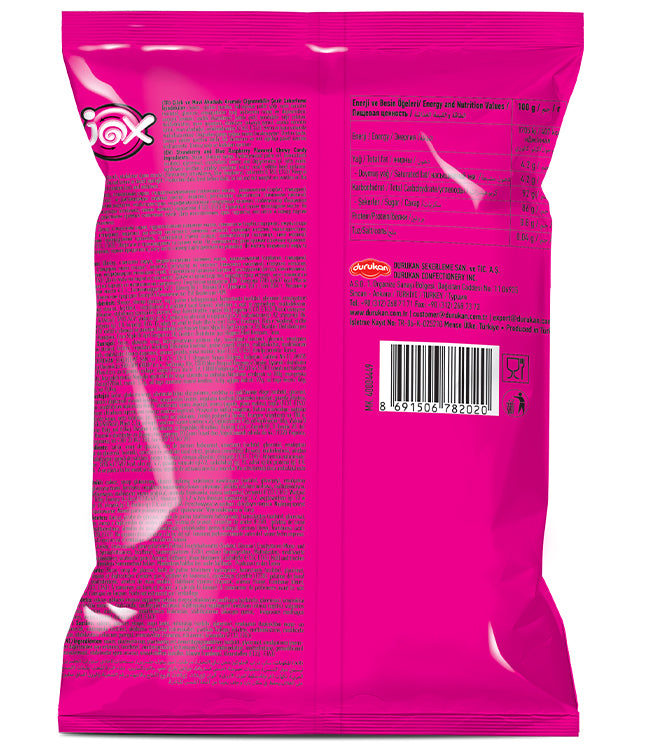 JOX Fruity Chewy Bar – Çilek ve Mavi Ahududu Aromalı Çiğnenebilir Şerit Şekerleme 102g