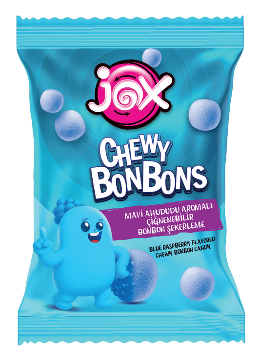 JOX Chewy Bonbons Mavi Ahududu Aromalı Dolgulu Bonbon Şekerleme