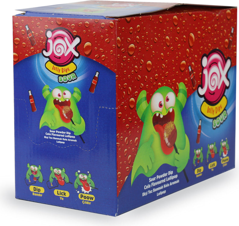 Jox Kola Aromalı Toz Banmalı Ekşili Lolipop 24'lü