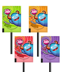 JOX Flat Lollipop Fruity – Karışık Meyve ve Kola Aromalı Yassı Lolipop