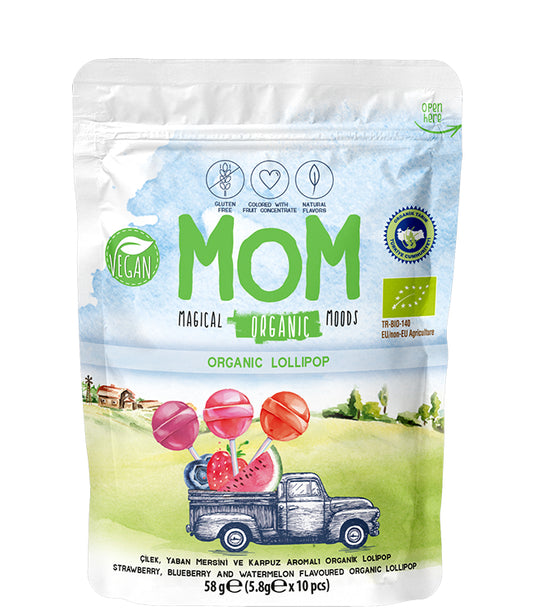 MOM Organik Meyveli Lolipop, 58g