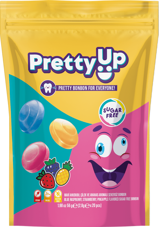 Pretty Up Şekersiz Meyve Aromalı Bonbon Sert Şekerleme 56g