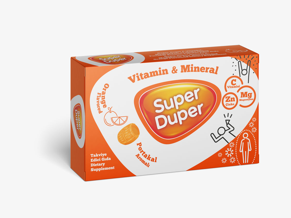 Super Duper Vitamin &amp; Mineral – Portakal Aromalı Takviye Edici Gıda, 4gr X 14