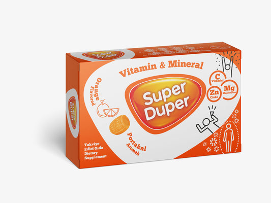 Super Duper Vitamin &amp; Mineral – Portakal Aromalı Takviye Edici Gıda, 4gr X 14