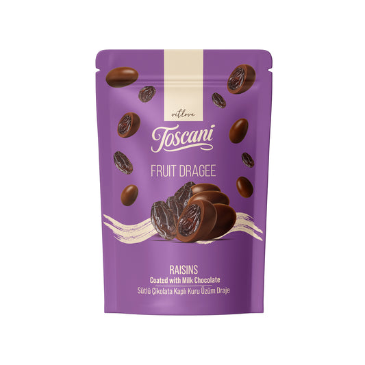 Toscani Sütlü Çikolata Kaplı Kuru Üzüm Draje, 60g