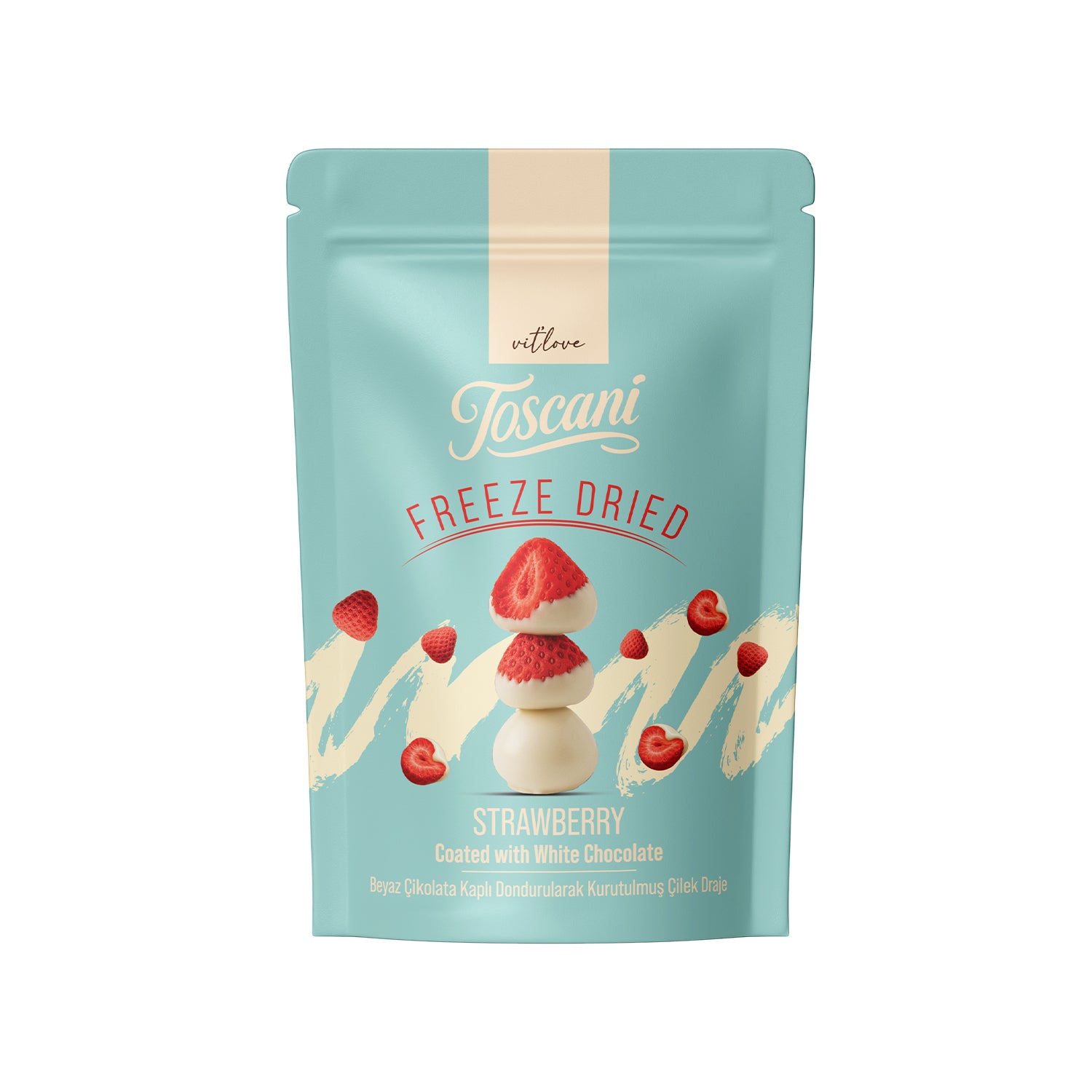 Toscani Çikolata Kaplı Dondurularak Kurutulmuş Çilek, 60G