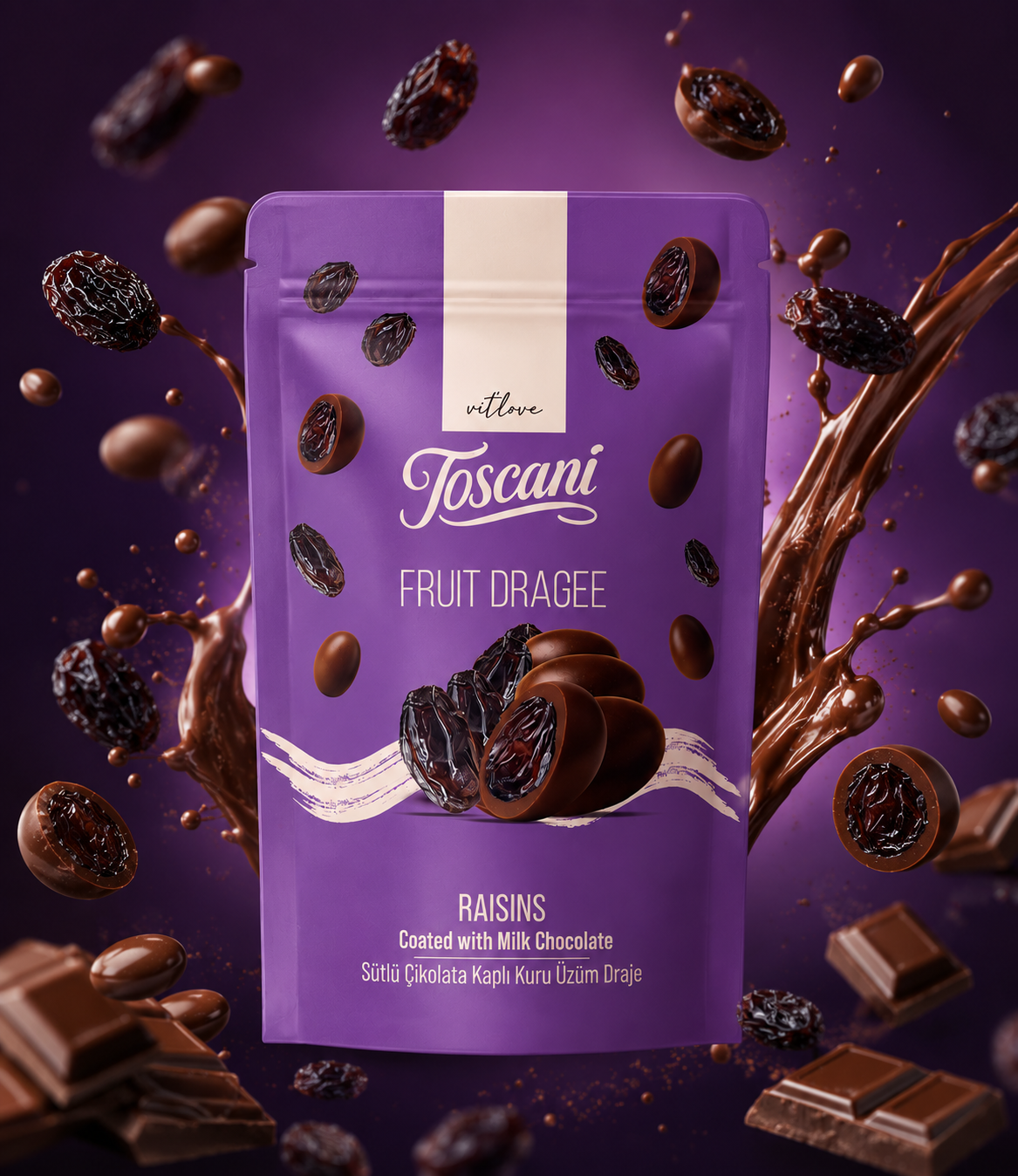 Sütlü Çikolatalı Üzümlü Draje, 60G