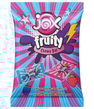 Çilek ve Mavi Ahududu Aromalı Şerit Şeker, 102g