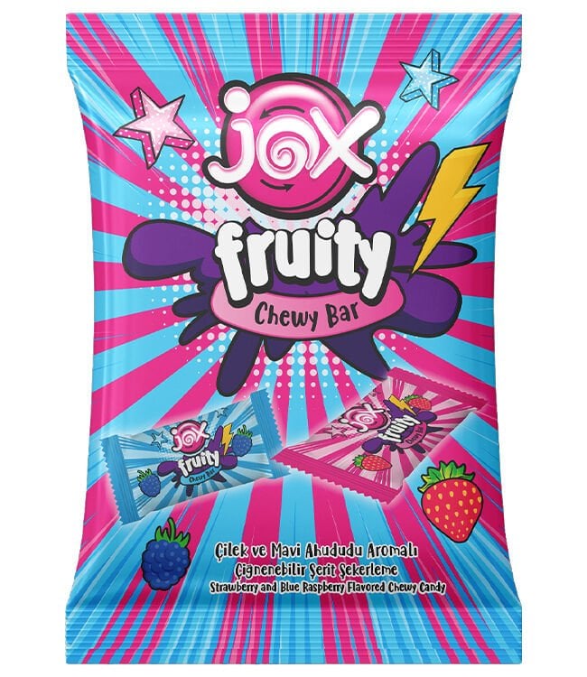 Çilek ve Mavi Ahududu Aromalı Şerit Şeker, 1001g