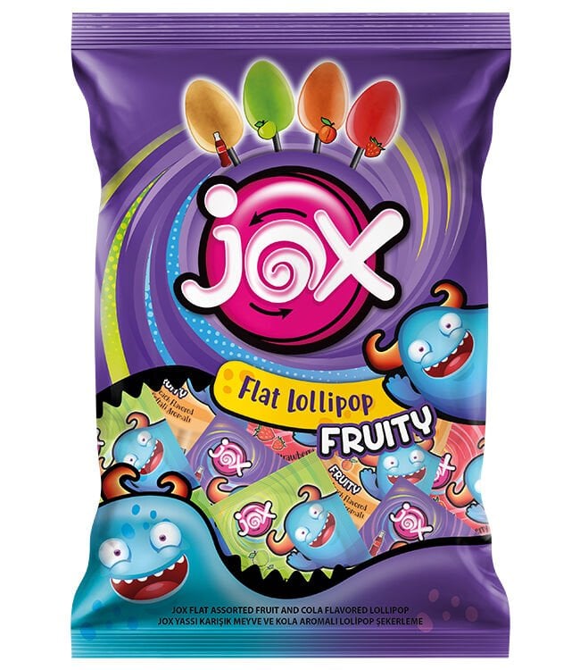 Meyve ve Kola Aromalı Yassı Lolipop, 25g