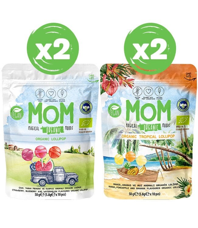 Organik Lolipop Karışık Set, 58g X 4