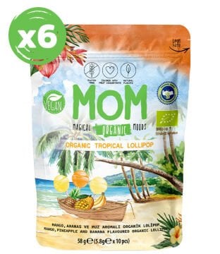 Organik Tropikal Lolipop, 58g X 6