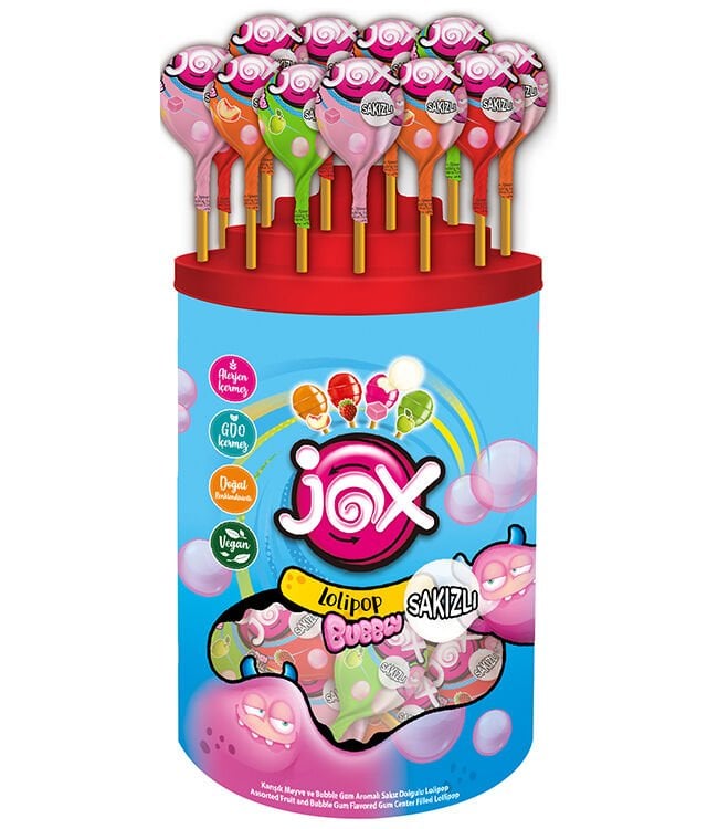 Karışık Meyve ve Bubble Gum Aromalı Sakız Dolgulu Lolipop