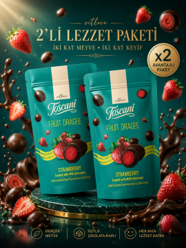 Sütlü Çikolata Kaplı Kurutulmuş Çilek Draje 2x60gr