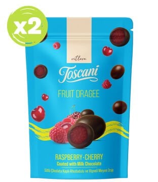 Sütlü Çikolata Kaplı Ahududu Ve Vişneli Meyve Draje 2 x 60gr